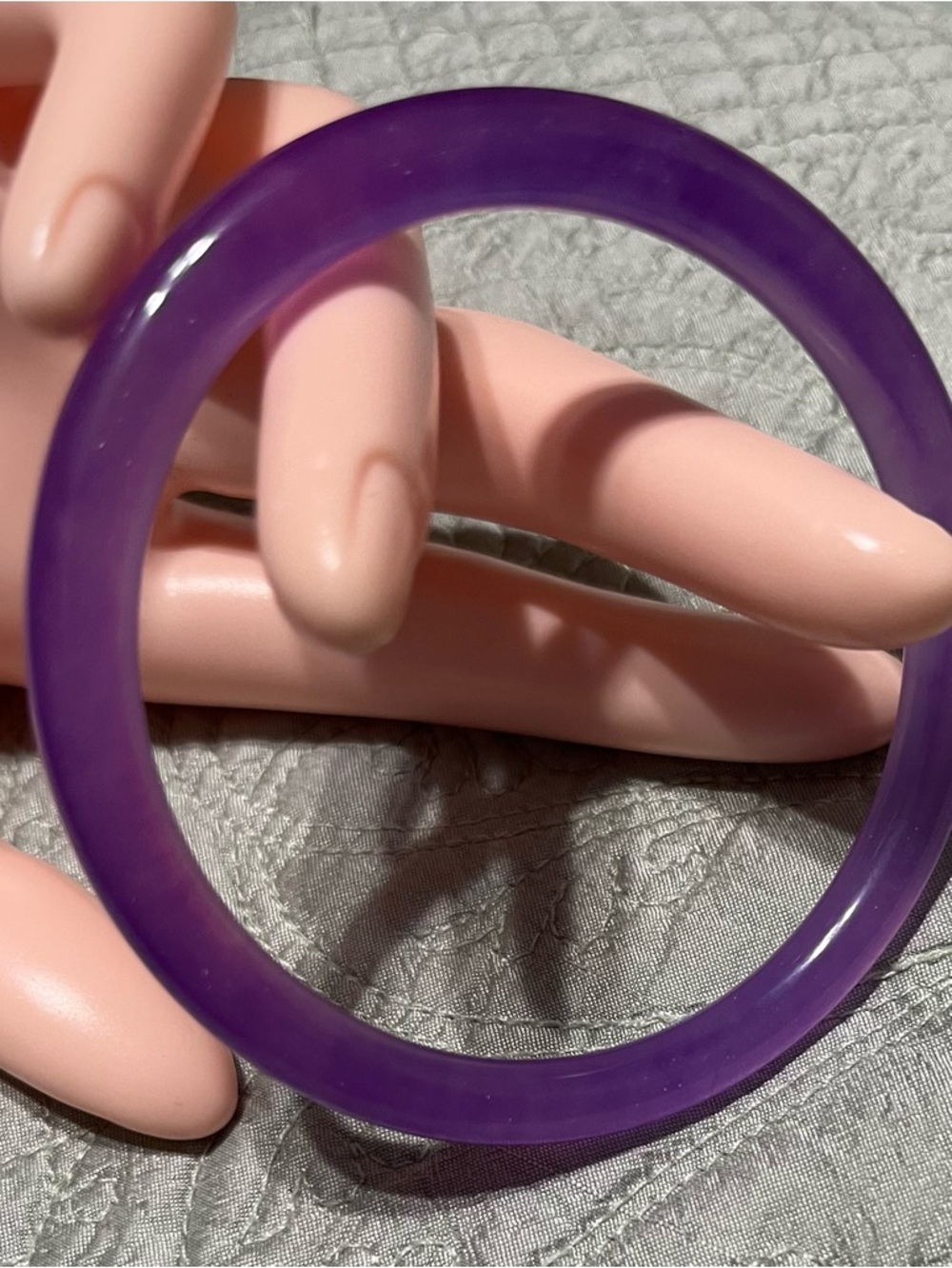 Natural Purple Lavender Jadeite Jade Gemstone Bangle Bracelet 57.95-58mm - new